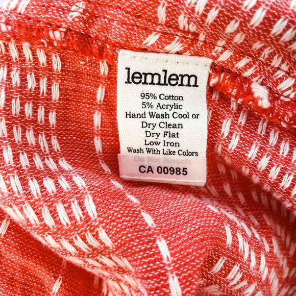 NEW LEMLEM $305 Paperbag Waist Striped Shorts M Medium Coral High-Rise NWT - Picture 8 of 9